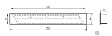 Прямоугольный контейнер ZeFire 1100 по цене 38 000 руб.